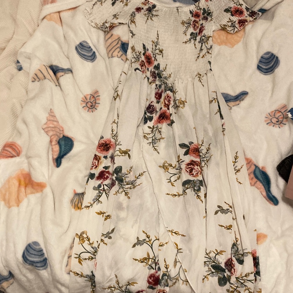 Floral White Kids Casual Dress